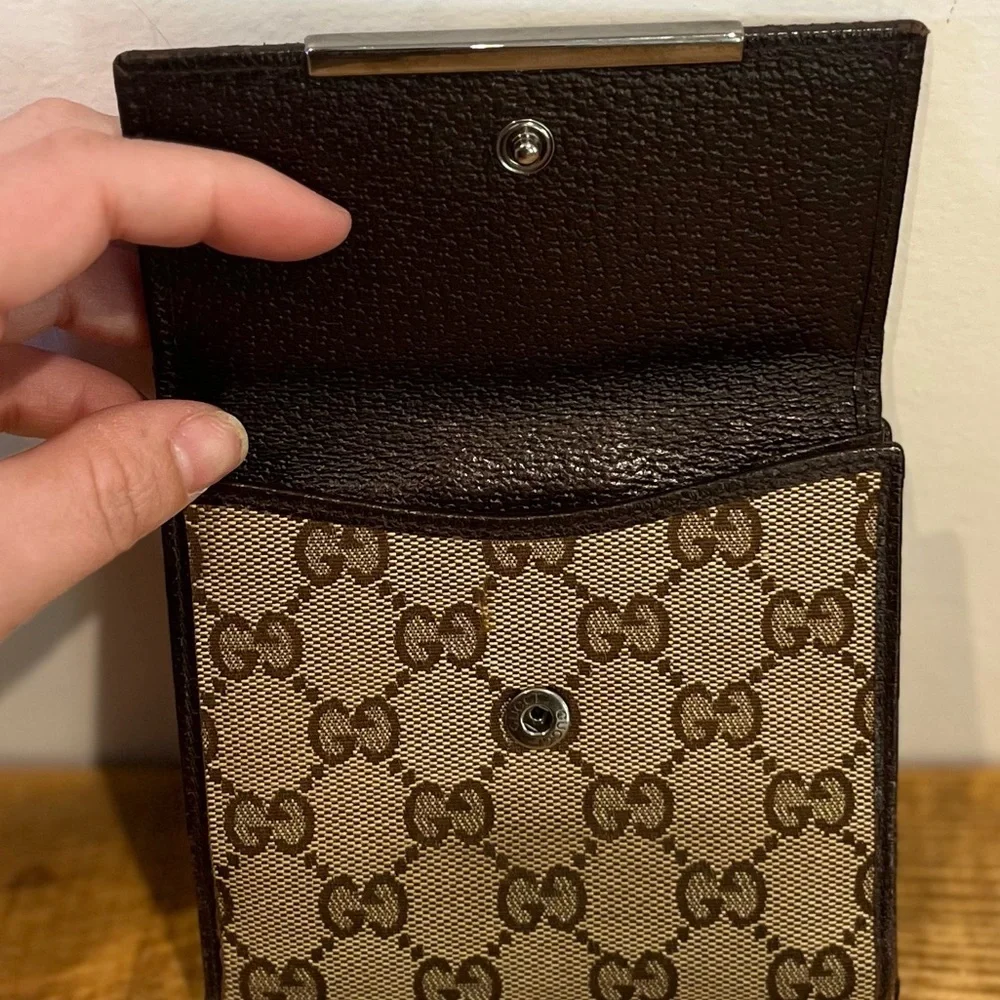 GUCCI Authentic monogram compact wallet bifold with‎ coin pouch EUC - Picture 15 of 16